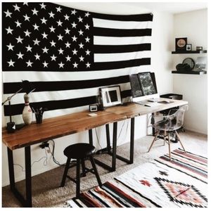 Black & White American Flag Tapestry